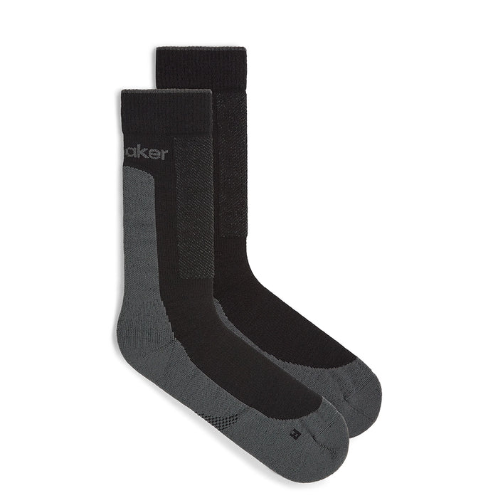 Icebreaker Men's Merino Hike+ Medium Crew Socks - Black / Obsidian Detail 1