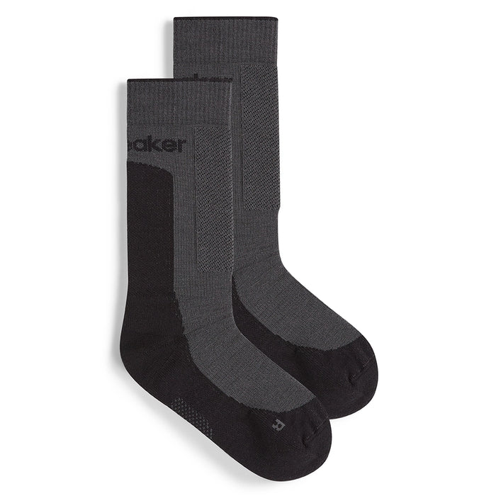 Icebreaker Women's Merino Hike+ Medium Crew Socks - Obsidian / Black Details 1
