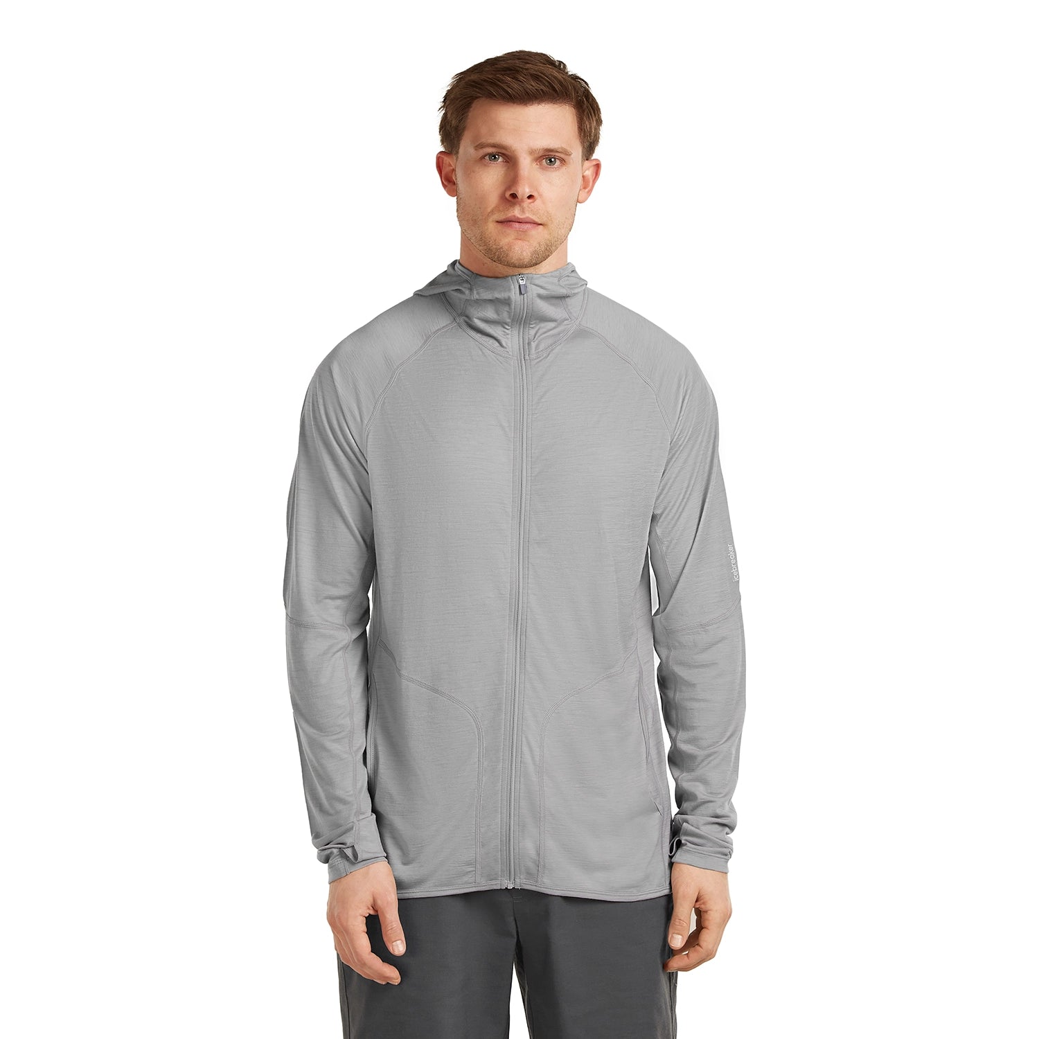 Icebreaker Men's 150 MerinoFine Ace Long Sleeve Zip Hoodie - Proto Grey — view 2