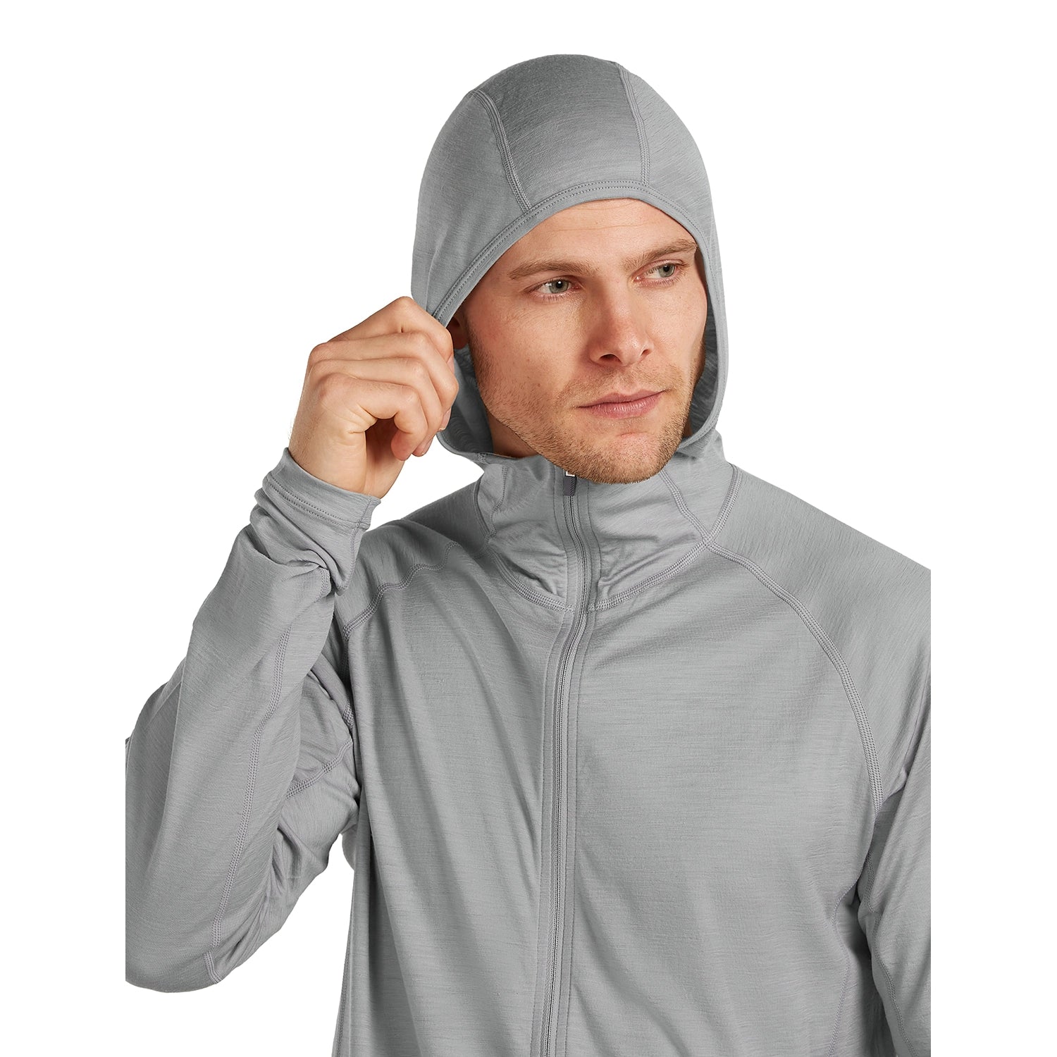 Icebreaker Men's 150 MerinoFine Ace Long Sleeve Zip Hoodie - Proto Grey — view 4