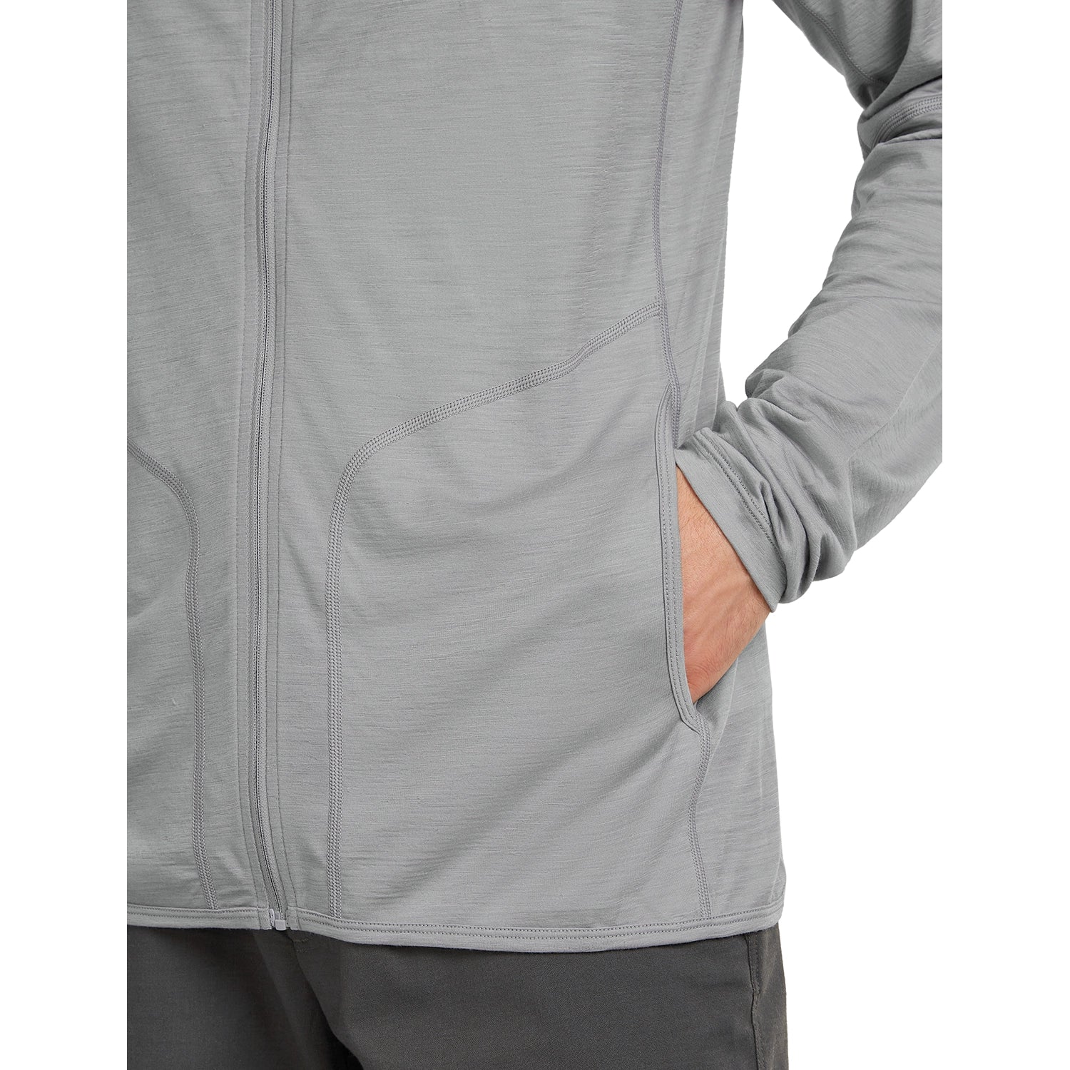 Icebreaker Men's 150 MerinoFine Ace Long Sleeve Zip Hoodie - Proto Grey — view 7