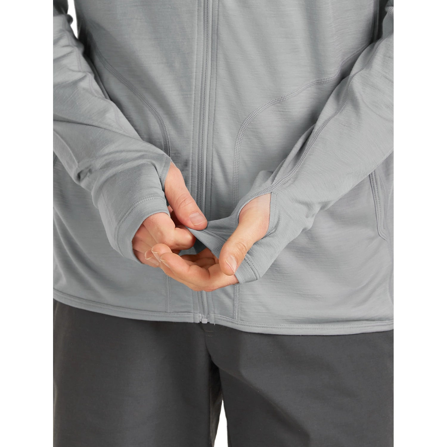 Icebreaker Men's 150 MerinoFine Ace Long Sleeve Zip Hoodie - Proto Grey — view 6