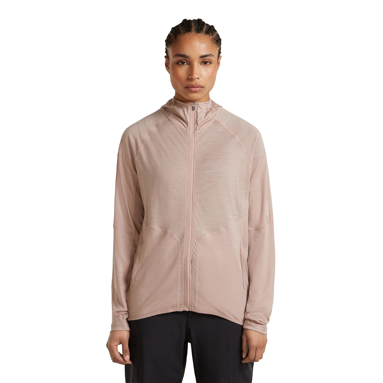 Icebreaker Women's 150 MerinoFine Ace Long Sleeve Zip Hoodie - Pink Quartz — view 2