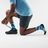 Smartwool Unisex Trail Run Targeted Cushion Crew Socks - Summit Sector Print — view 2