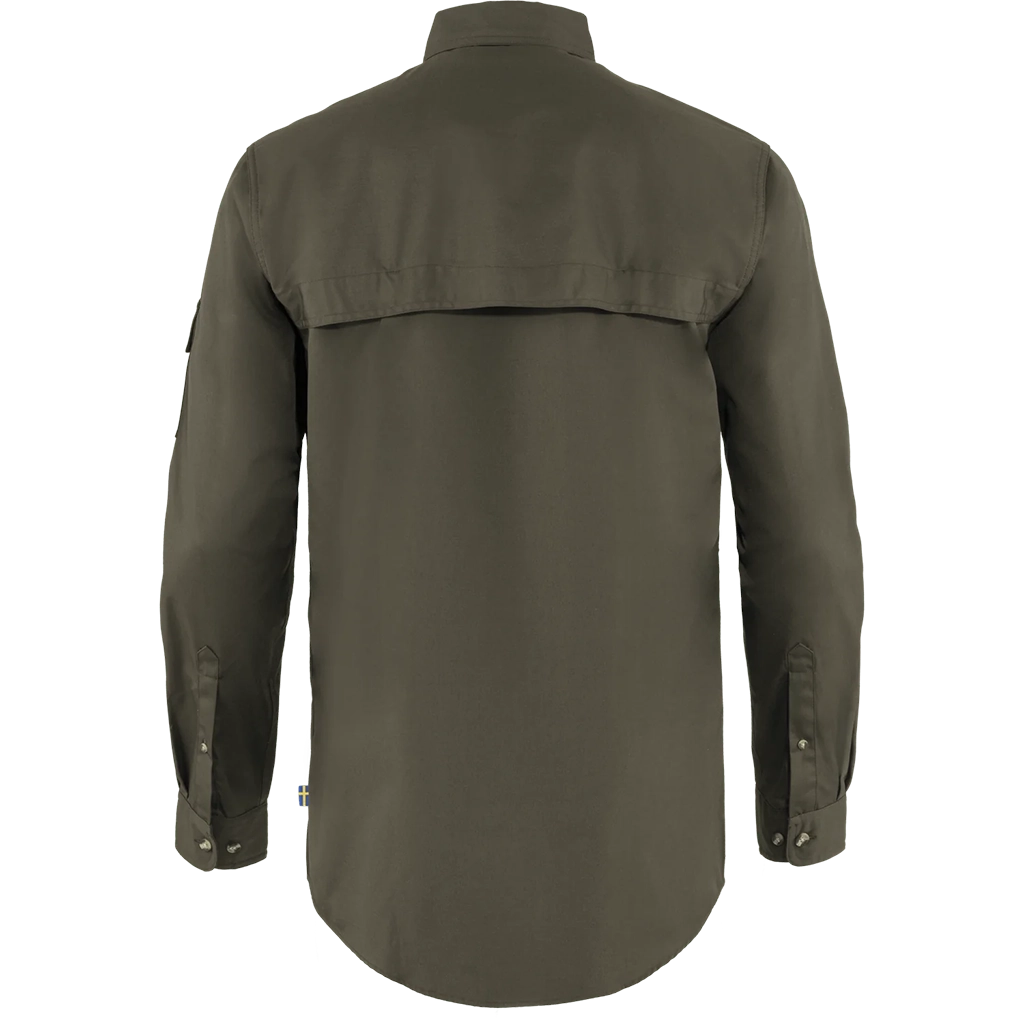 Fjallraven Men's Singi Trekking Long Sleeve Shirt Dar Olive Details 1