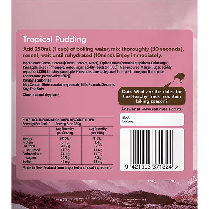 Real Meals Tropical Pudding 110g
