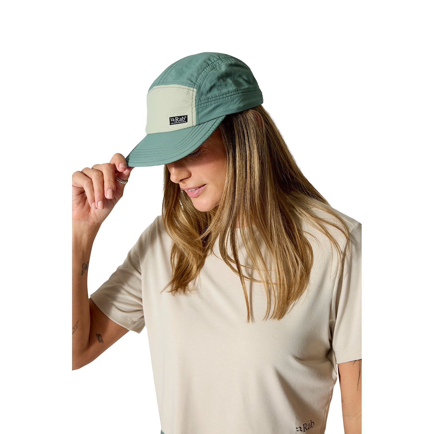 Rab Vista 5 Panel Cap - Army / Light Khaki — view 4