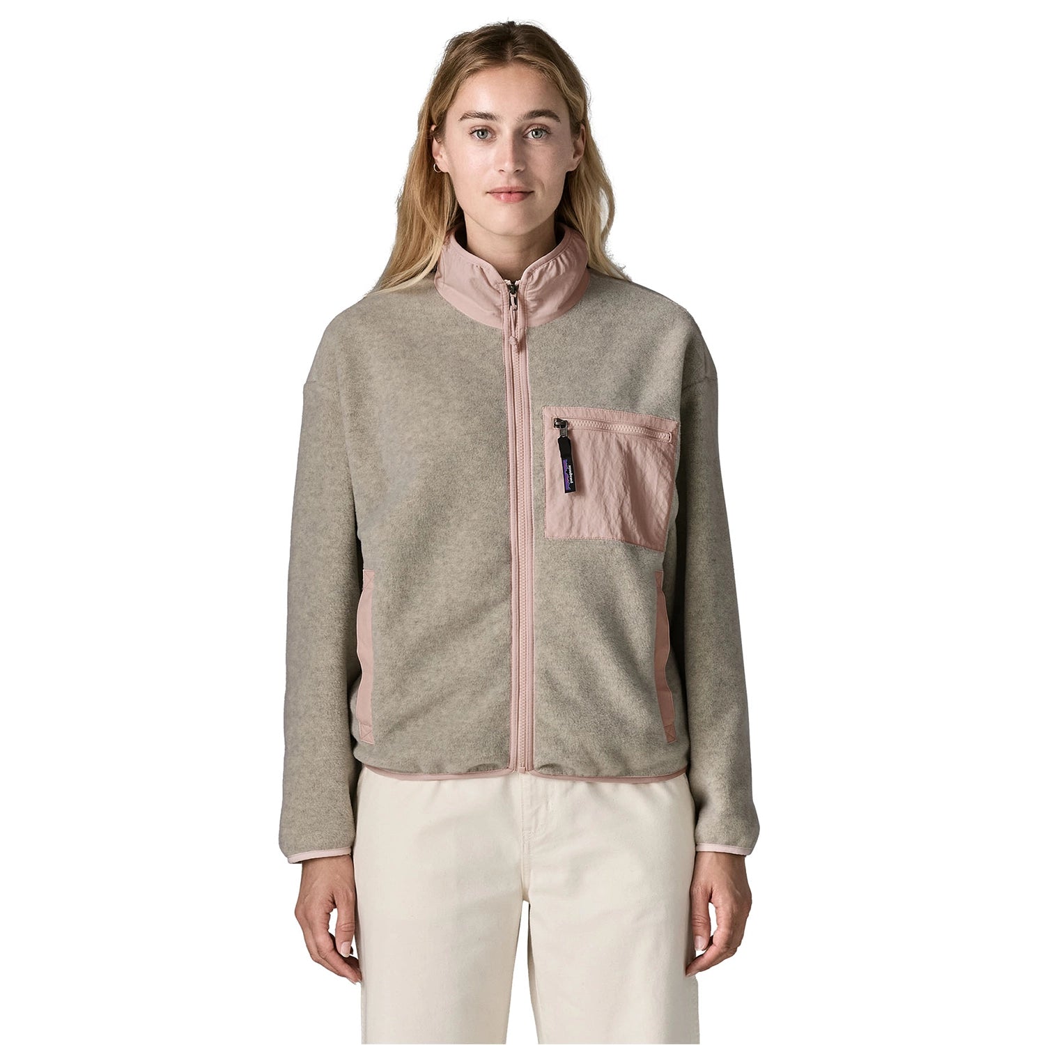 Patagonia Women's Synchilla Jacket - Oatmeal Heather w/Pink Frost — view 2