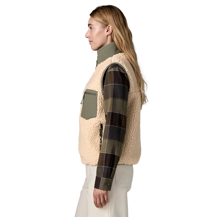 Patagonia Women's Classic Retro-X Vest - Dark Natural w/River Rock Green — view 4