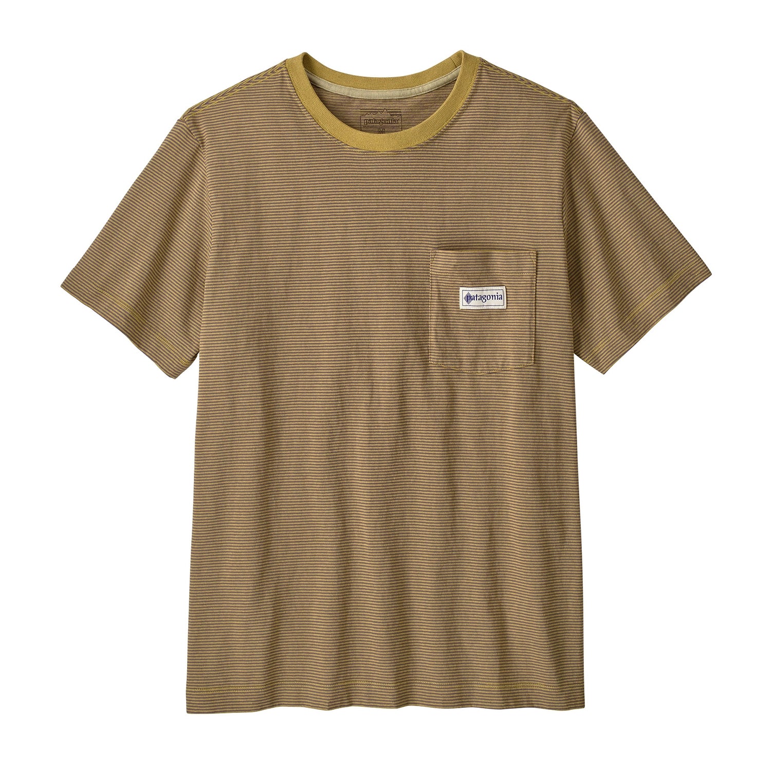 Patagonia Men's Midweight Hut Tripper Label Pocket Tee - Hut Tripper Micro: Lynx Tan