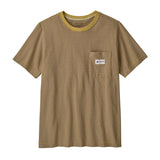 Patagonia Men's Midweight Hut Tripper Label Pocket Tee - Hut Tripper Micro: Lynx Tan