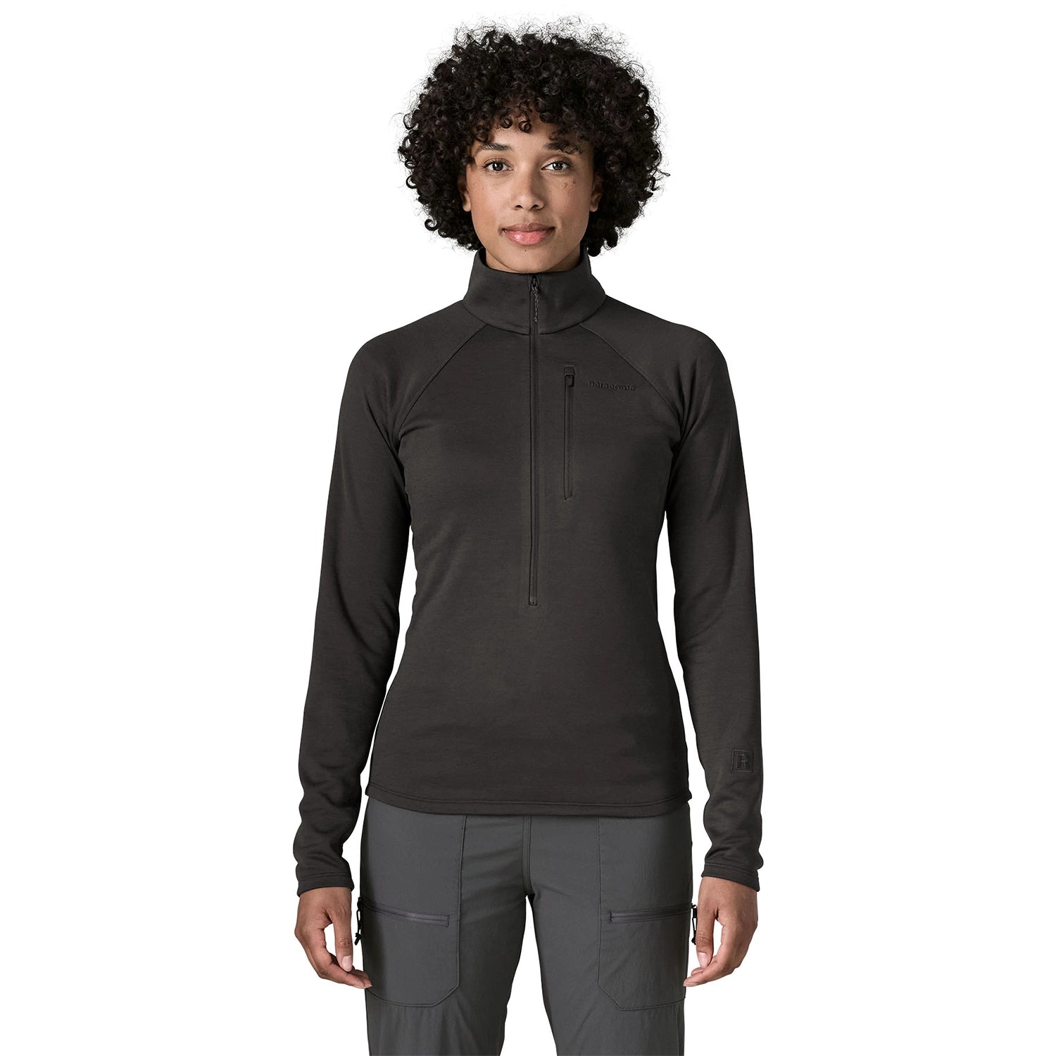 Patagonia Women's R1 Ultralight 1/2-Zip - Black — view 2