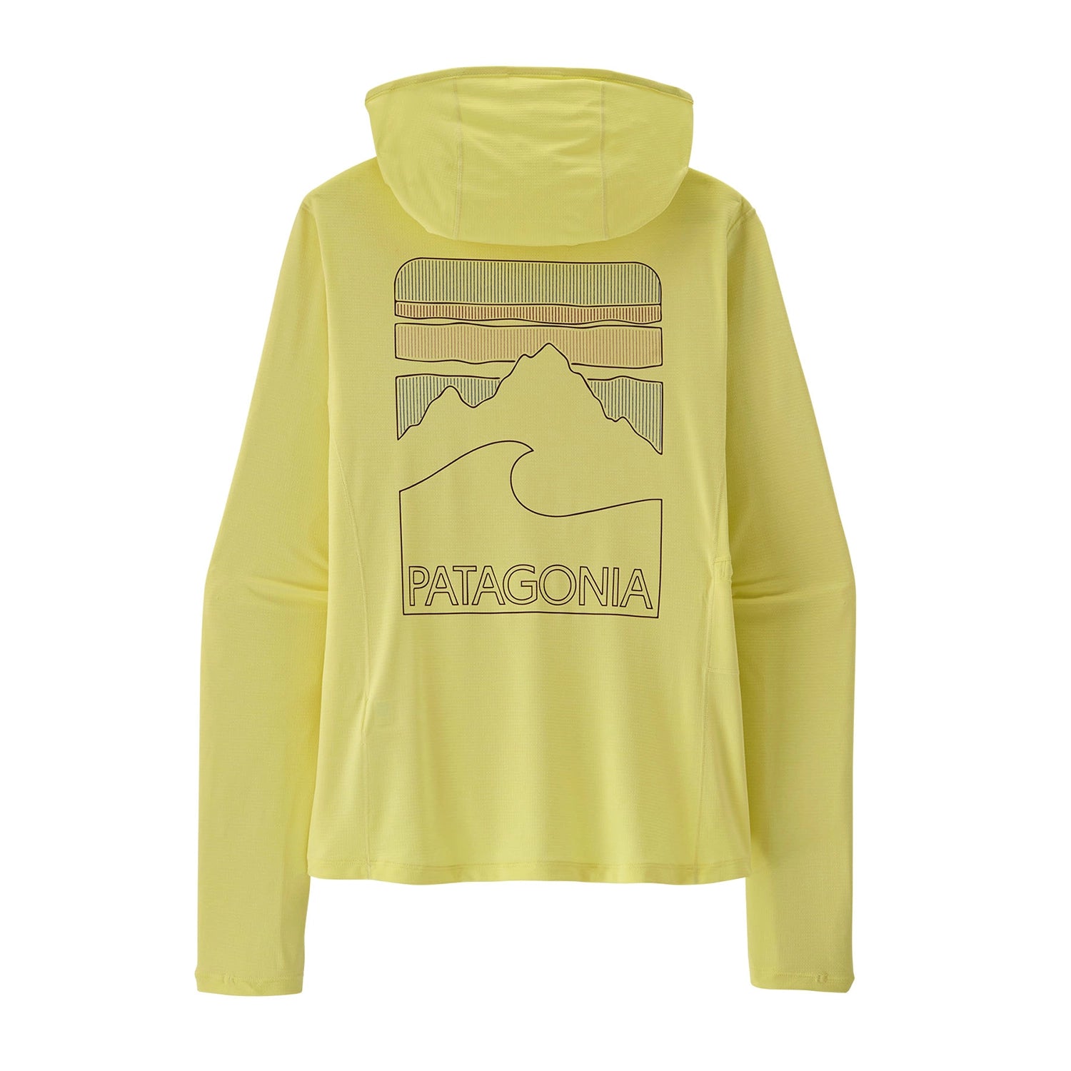 Patagonia Women's Cap Cool Sun Hoody - Peak Visions - Vellum Green / Light Vellum Green X-Dye