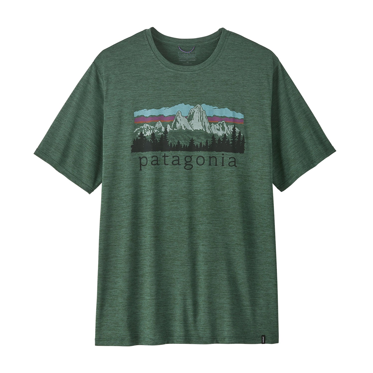 Patagonia Men's Cap Cool Daily Shirt - Fitz Roy Foothills - Canopy Green / Light Canopy Green X-Dye
