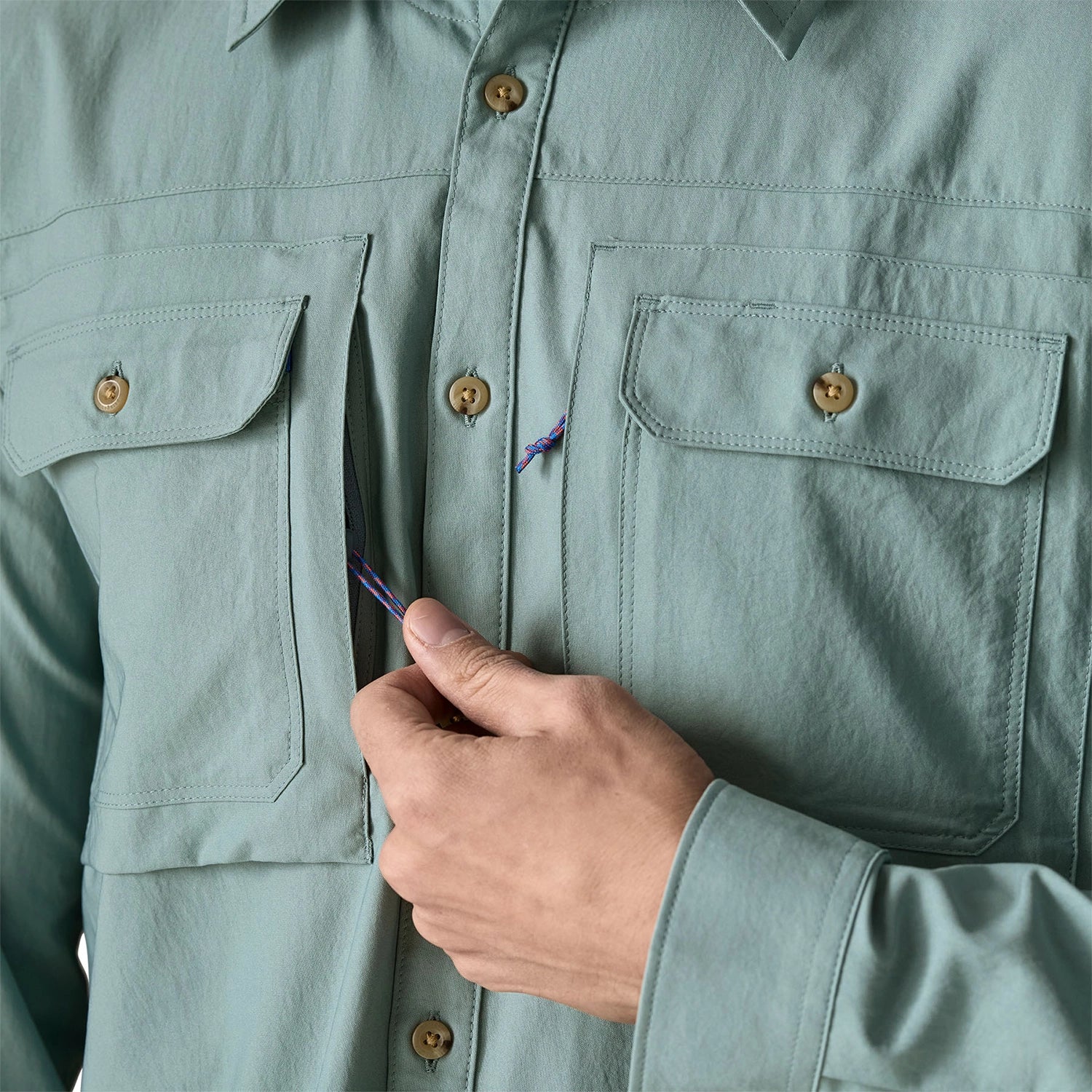 Patagonia Men's Long Sleeve Self-Guided Sun Shirt - Blue Sage — view 5