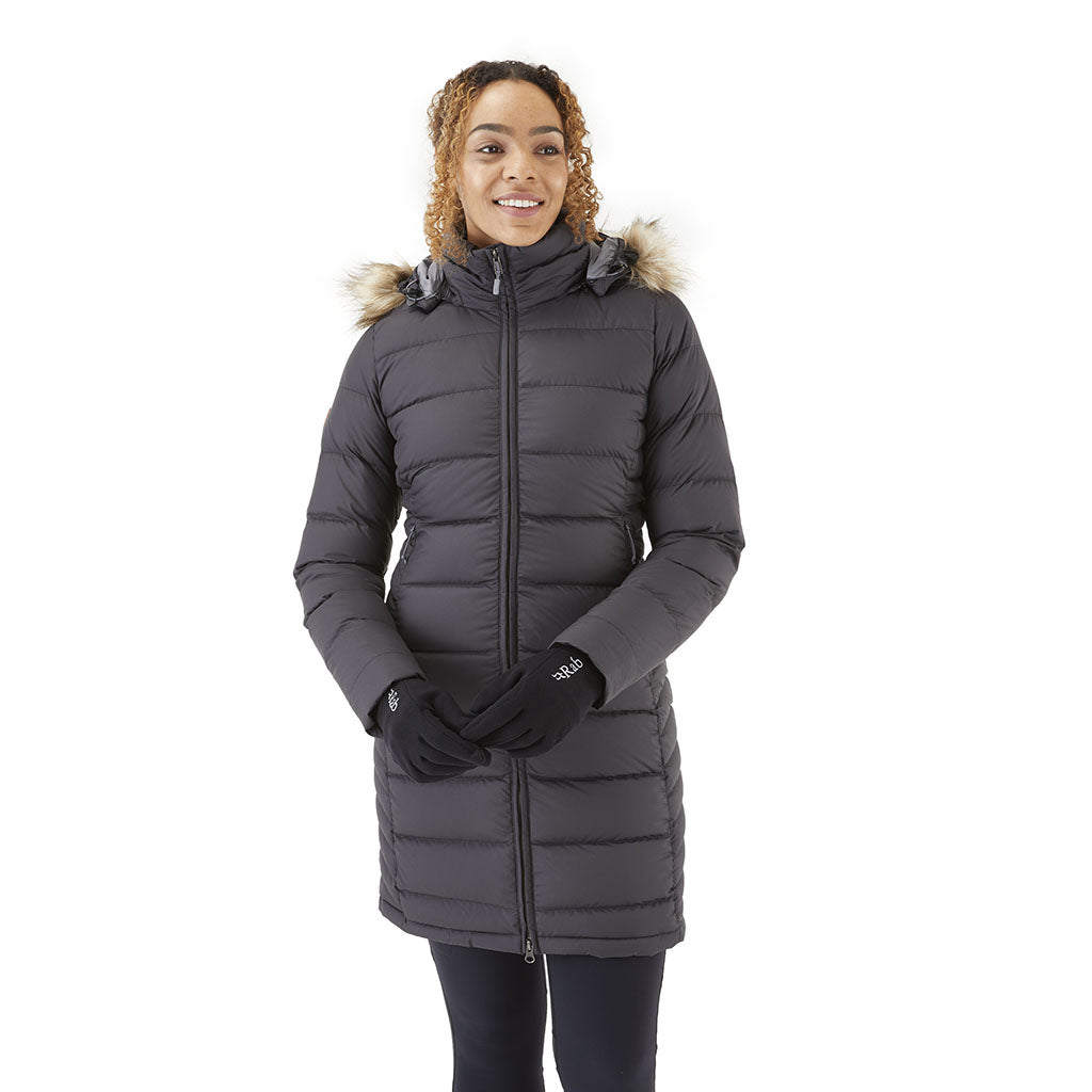 Rab Women's Deep Cover Parka black model front