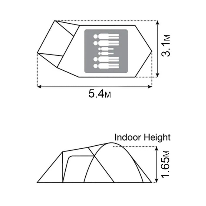 Snow Peak Amenity Dome L dimensions