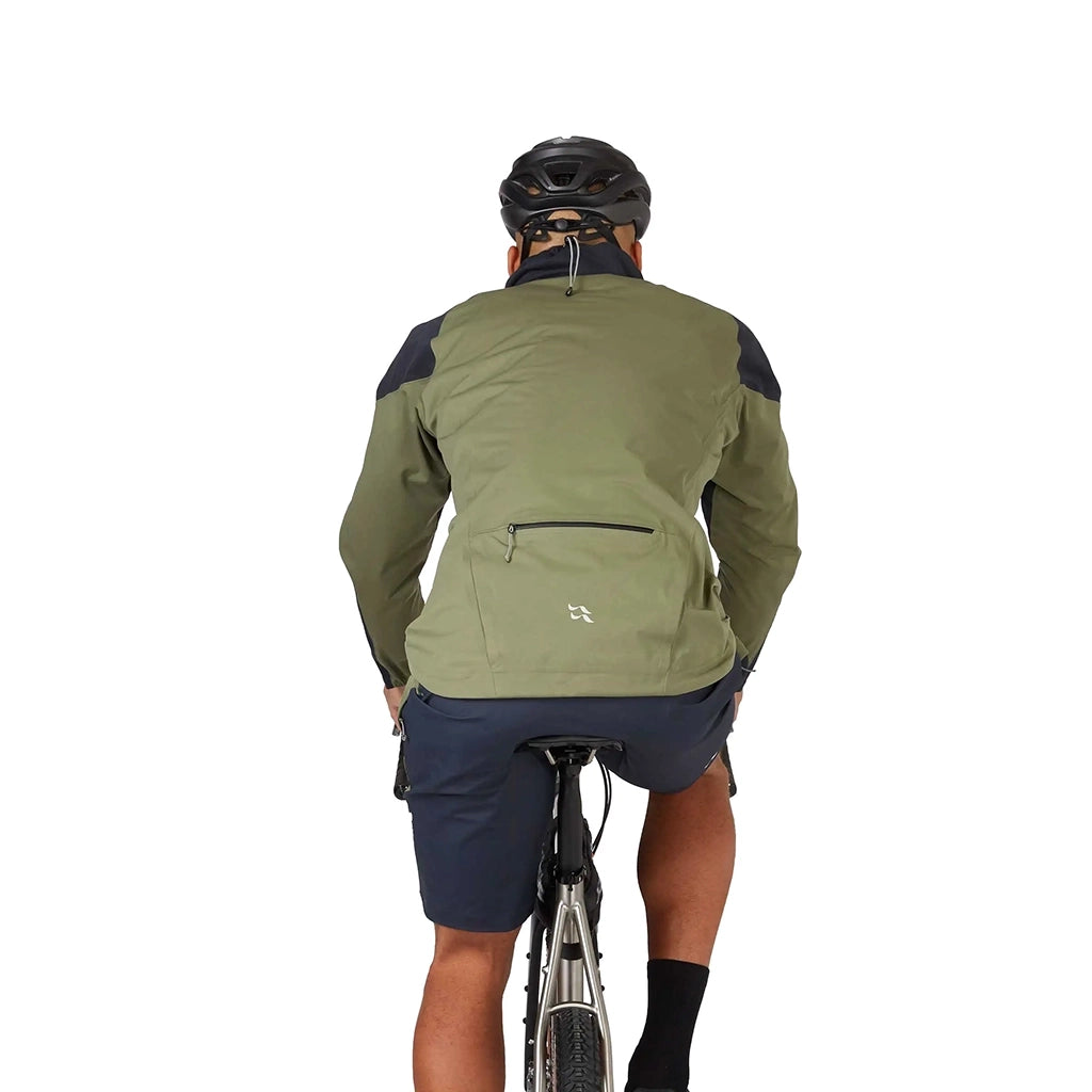 Men's Cinder Kinetic Waterproof Biking Jacket - Light Khaki Beluga Details 4