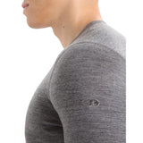 Icebreaker Men's 200 Oasis Long Sleeve Crewe - Gritstone Heather Detail 3