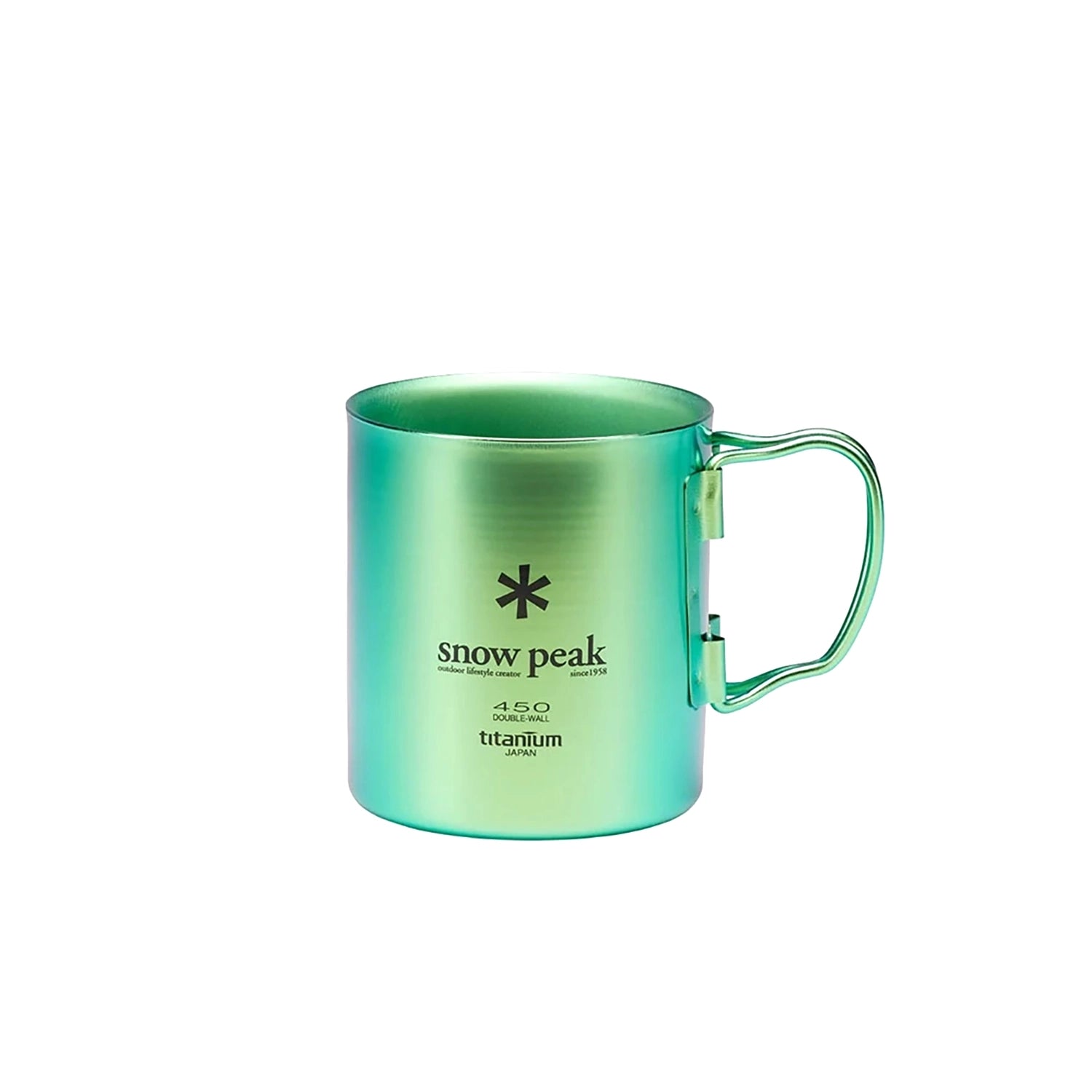 Snow Peak Titanium Double Wall Insulated Mug w/ Folding Handle - 450ml — view 4