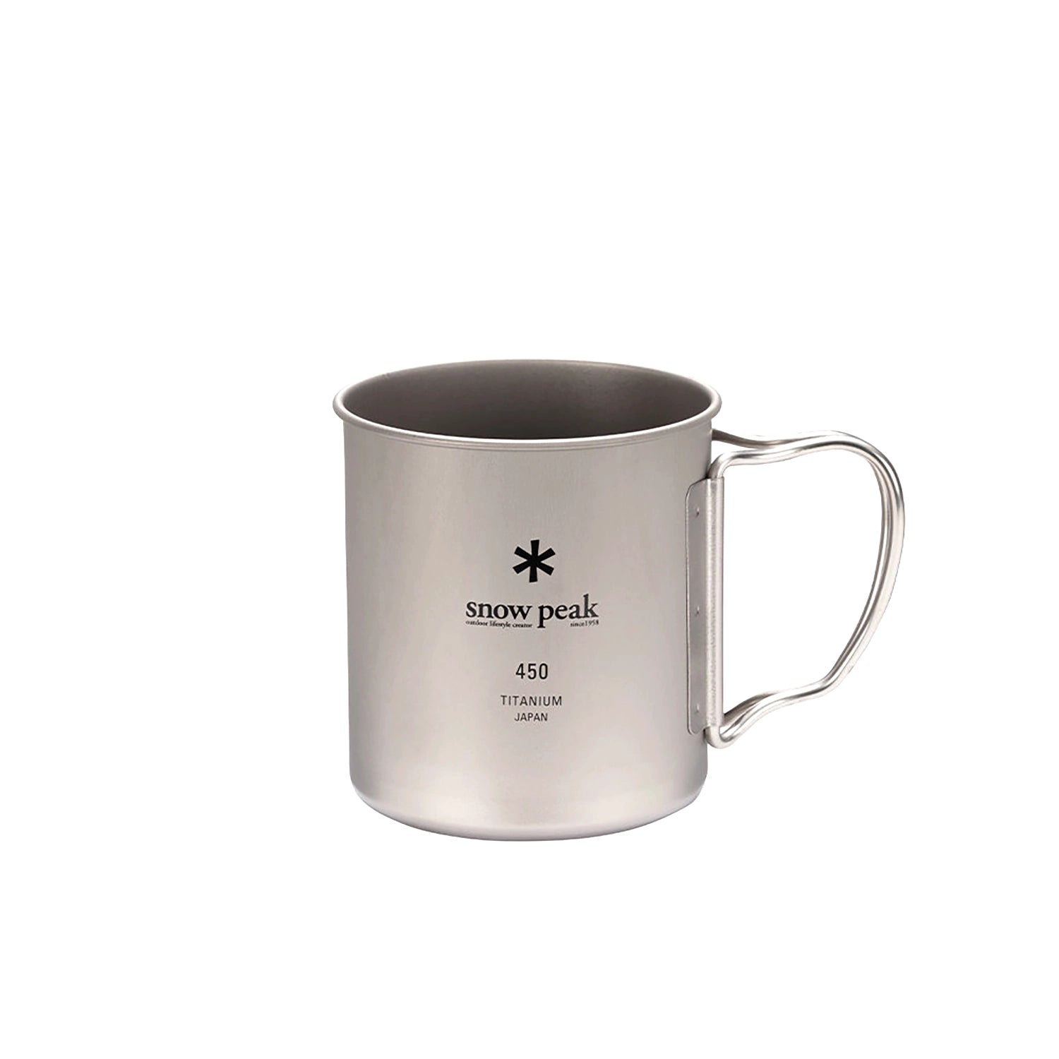 Snow Peak Titanium Single Wall Cup w/ Folding Handle - 450ml
