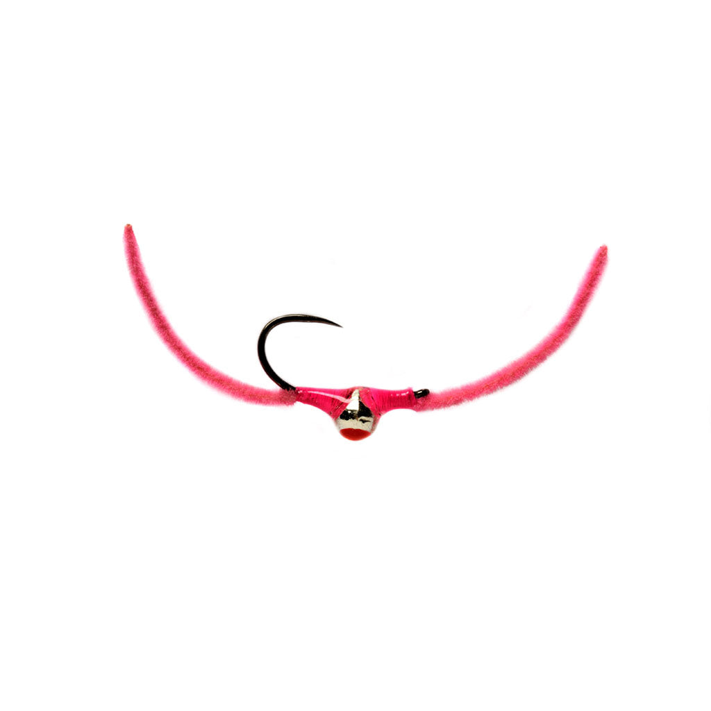 Fulling Mill Croston's Chenille Worm Soft Pink - Barbless (Red)