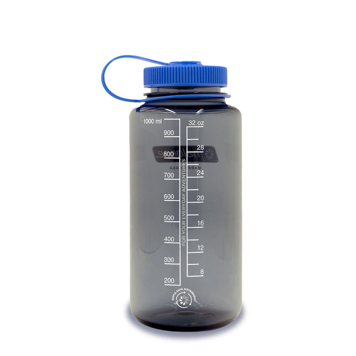 Nalgene Wide Mouth Sustain Water Bottle 1L grey w/ blue side