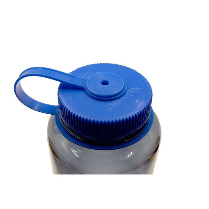 Nalgene Wide Mouth Sustain Water Bottle 1L grey w/ bluelid