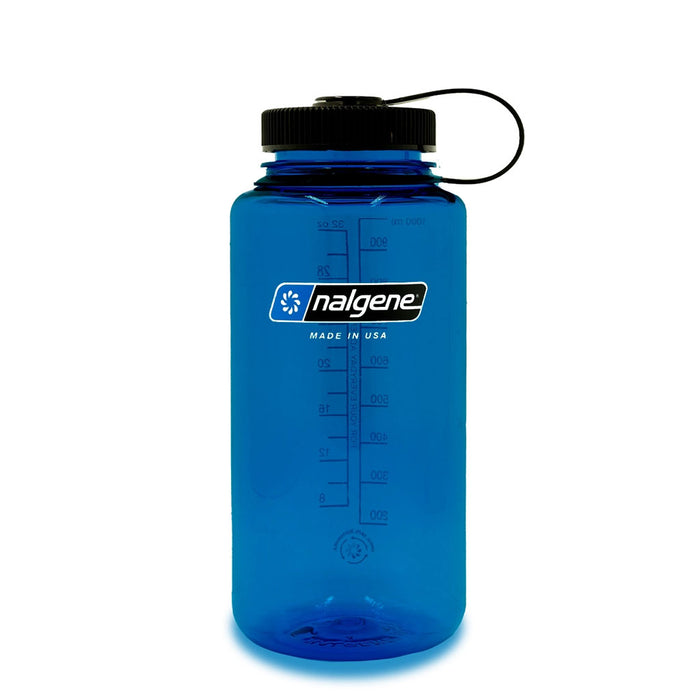 Nalgene Wide Mouth Sustain Water Bottle 1L blue w/black hero