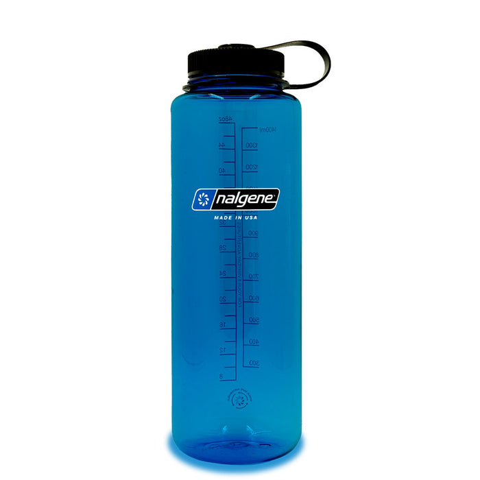Nalgene Silo Sustain Wide Mouth 1.5L Bottle blue w/ black hero