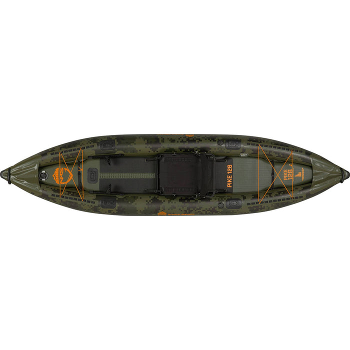 NRS Pike Inflatable Fishing Kayak green top