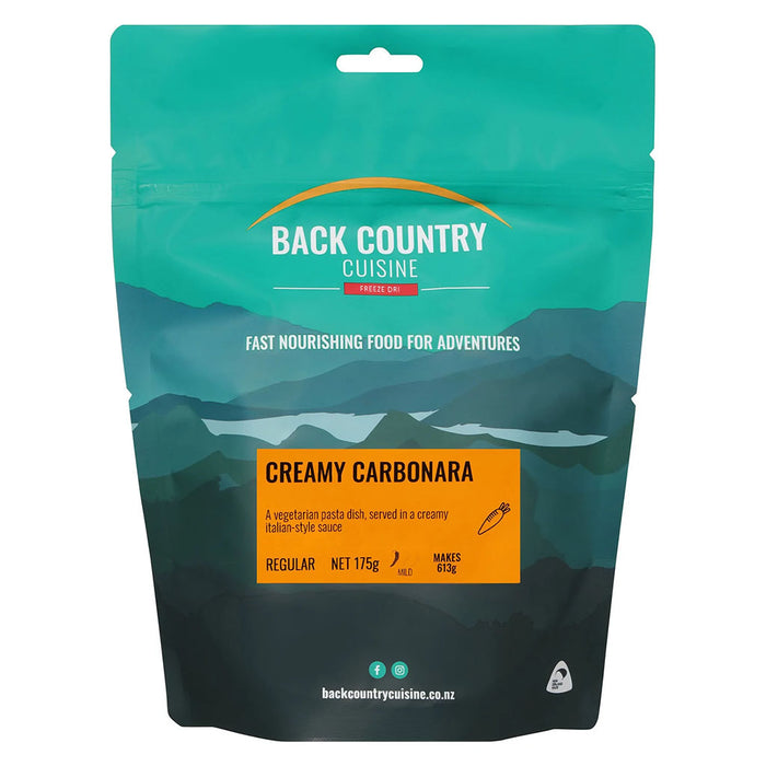 BackCountry Cuisine Freeze Dried Vegetarian Meals - Regular cramy carbonara hero