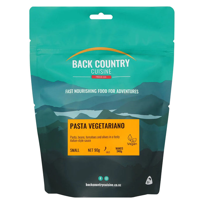 BackCountry Cuisine Freeze Dried Vegetarian Meals - Small Serve pasta vegetariano hero
