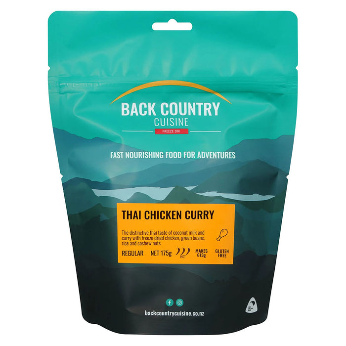 BackCountry Cuisine Freeze Dried Chicken Meals - Regular Serve thai chicken curry hero