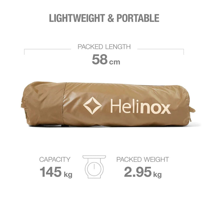 Helinox Cot Max Convertible coyote tan packed
