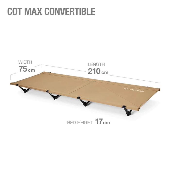 Helinox Cot Max Convertible coyote tan dimensions