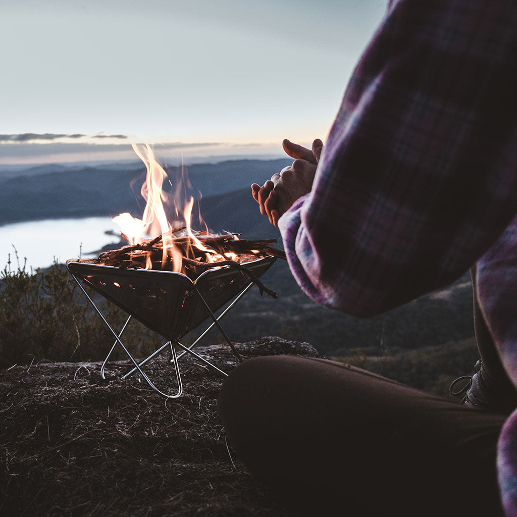 Snow Peak Stainless Steel Pack & Carry Fireplace warm