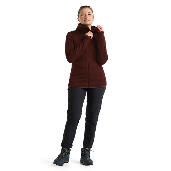 Icebreaker Women's Elemental Long Sleeved Zip Hood - model 1