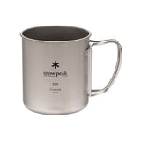 Snow Peak Titanium Single Wall Cup w/ Folding Handle 300 - hero