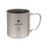 Snow Peak Titanium Single Wall Cup w/ Folding Handle 450 - hero