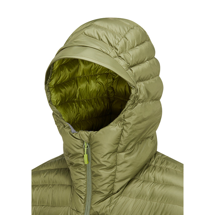 Rab Men's Microlight Alpine Down Jacket - Chlorite Green Hood Detail