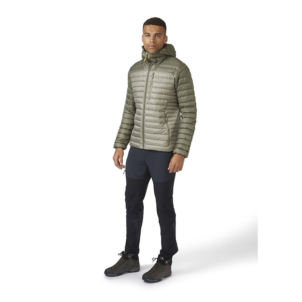 Rab Men's Microlight Alpine Down Jacket light khaki/stone model full