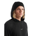 Icebreaker Men's Cool-Lite Merino Long Sleeve Hoodie model hood