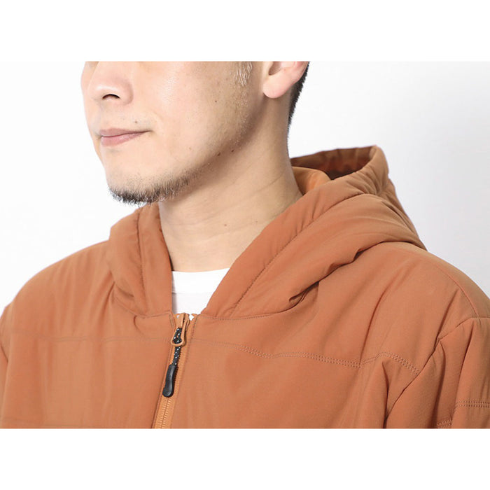 Snow Peak Flexible Insulated Zip-Up Hoodie orange collar