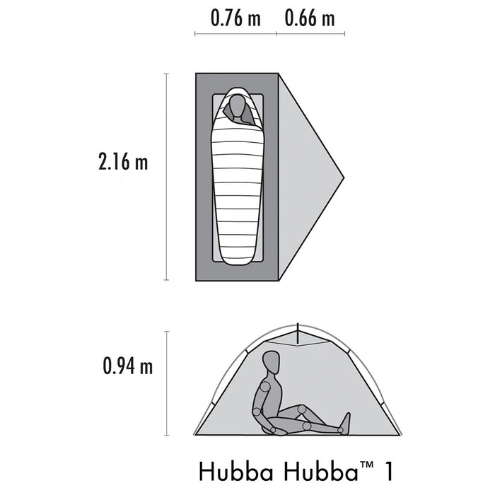 MSR Hubba Hubba 1 Person Backpacking Tent dimensions