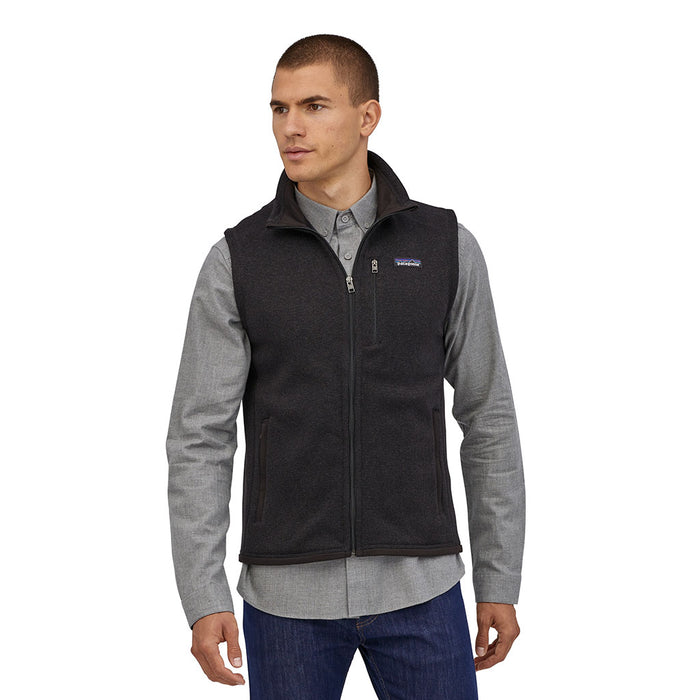 Patagonia Men's Better Sweater Vest BLK model 3 front
