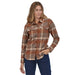 Patagonia Women's Long-Sleeved Organic Cotton Midweight Fjord Flannel Shirt CMKD model front