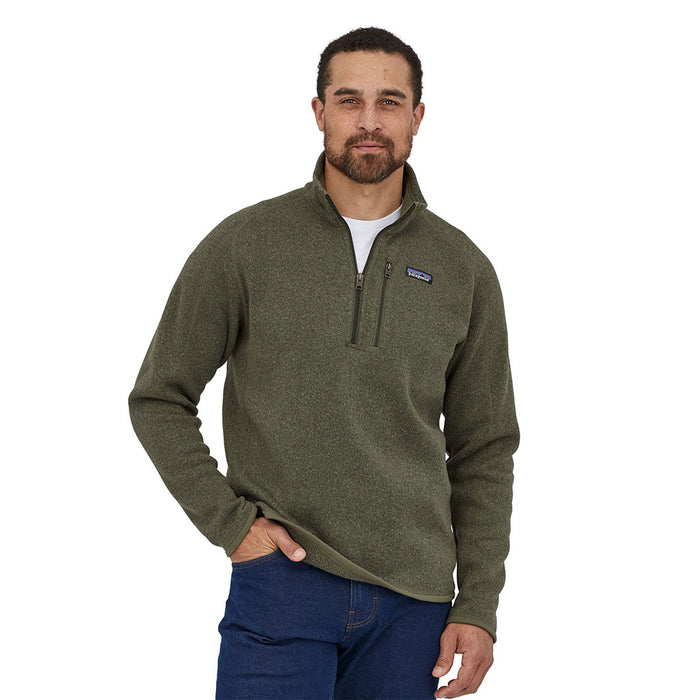 Patagonia Men's Better Sweater 1/4 Zip industrial green model front