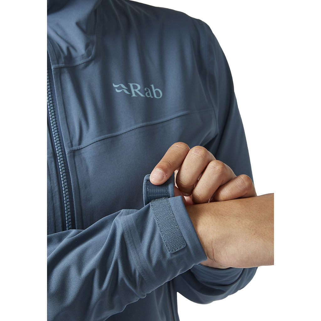 Rab Women's Kinetic 2.0 Waterproof Jacket orion blue detail 2