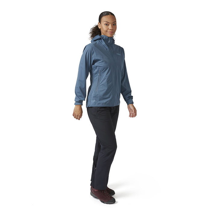 Rab Women's Kinetic 2.0 Waterproof Jacket orion blue model full